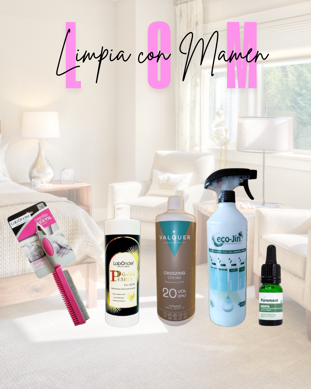 PACK CHAO OLOR (FREGASUELOS A ELEGIR+OXIDANTE+ESENCIA MENTA+DIFUSOR VACIO+CEPILLO TEXTIL ROSA)