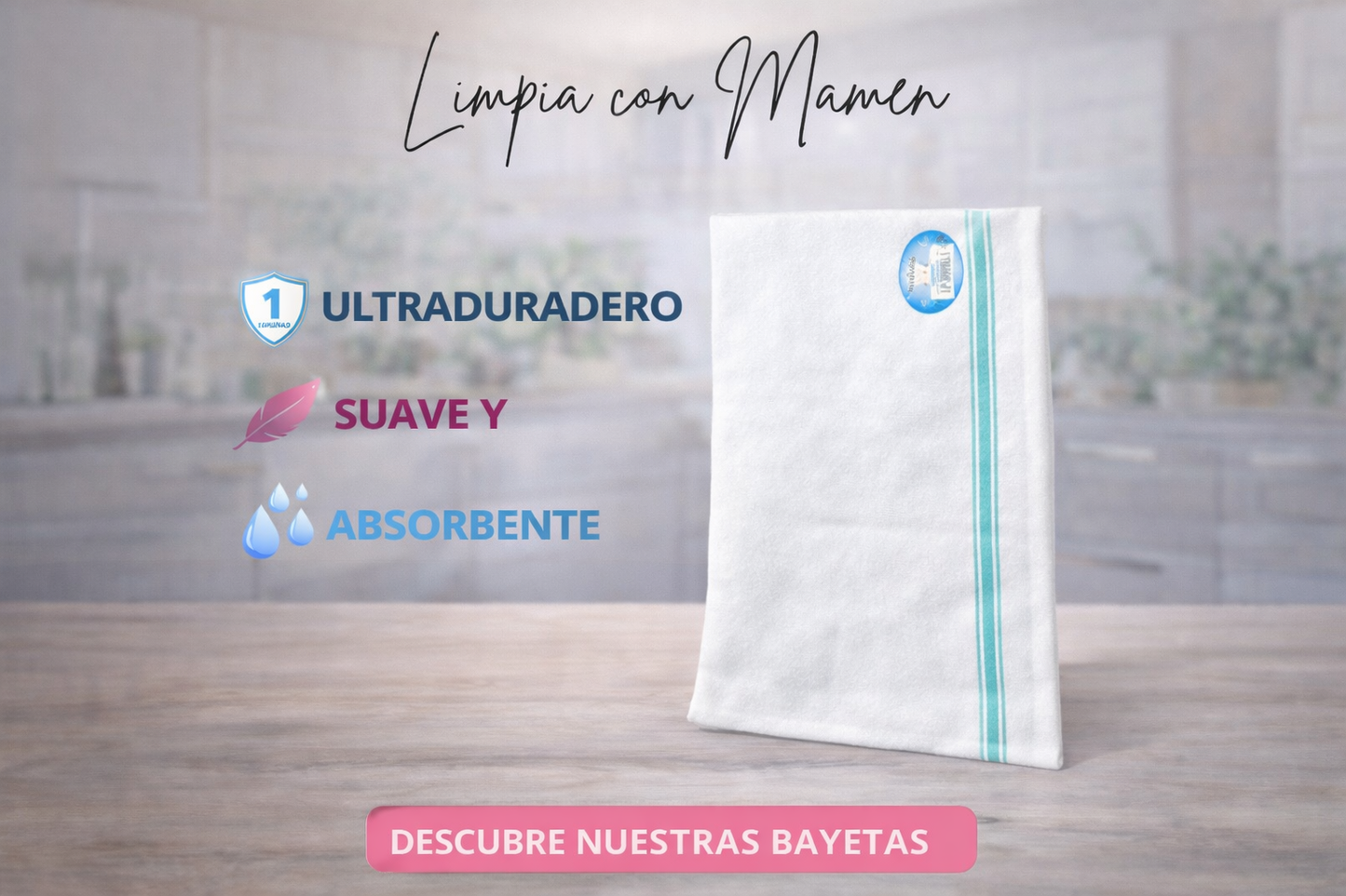 PAÑO DE COCINA 100% ALGODÓN EGIPCIO PEINADO