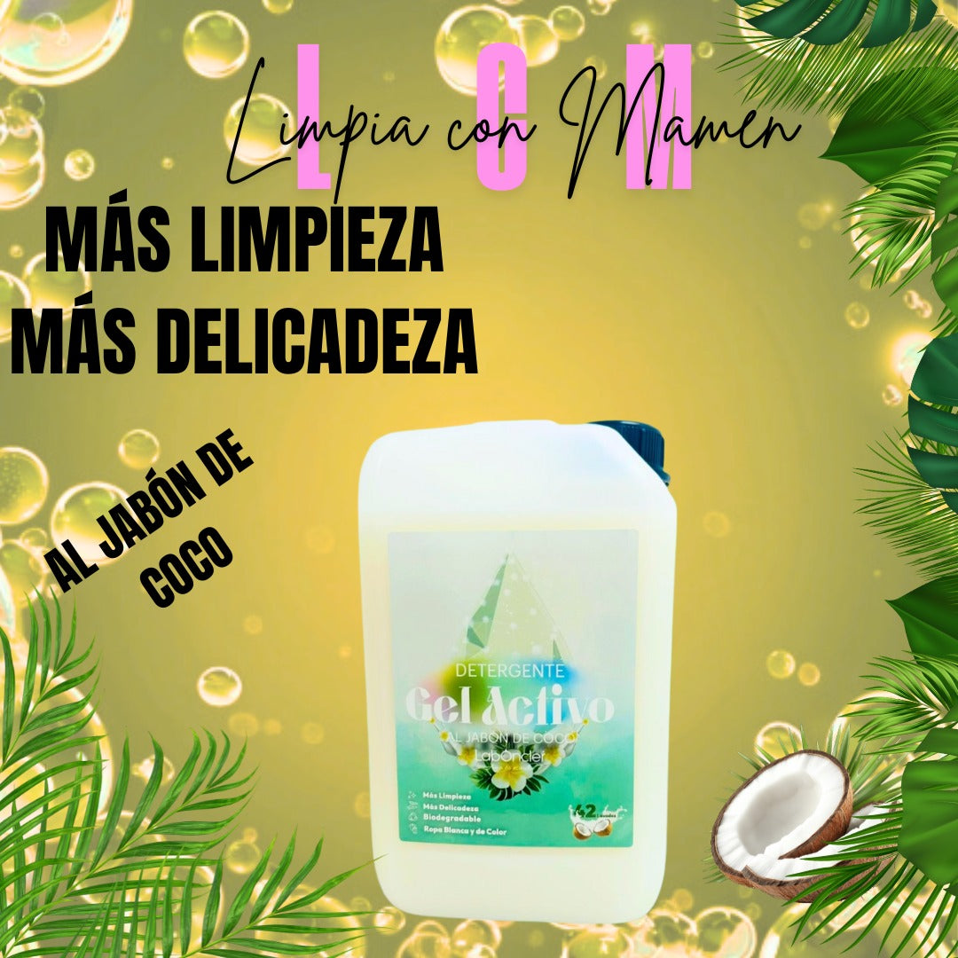 DETERGENTE GEL ACTIVO AL JABÓN DE COCO