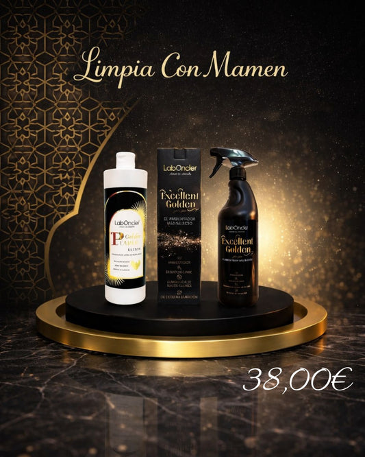 Pack Limpieza Aromática: FREGASUELOS ELIXIR GOLDEN + AMBIENTADOR GOLDEN
