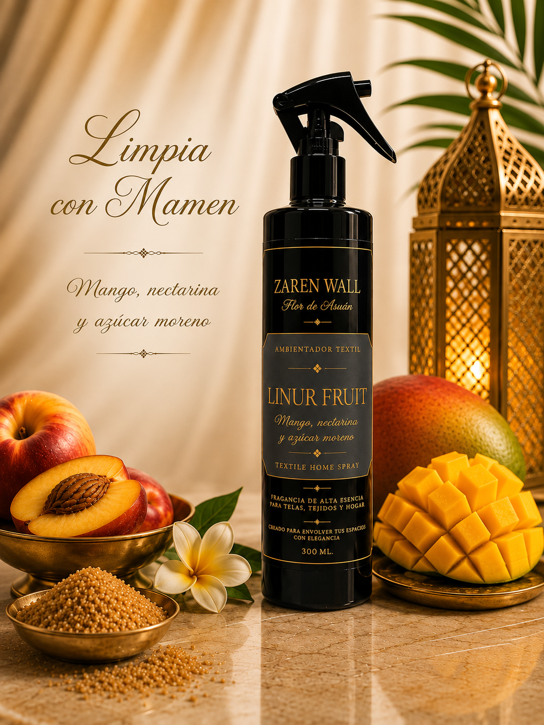 Ambientador Textil Linur Fruit - Mango, Nectarina y Azúcar Moreno