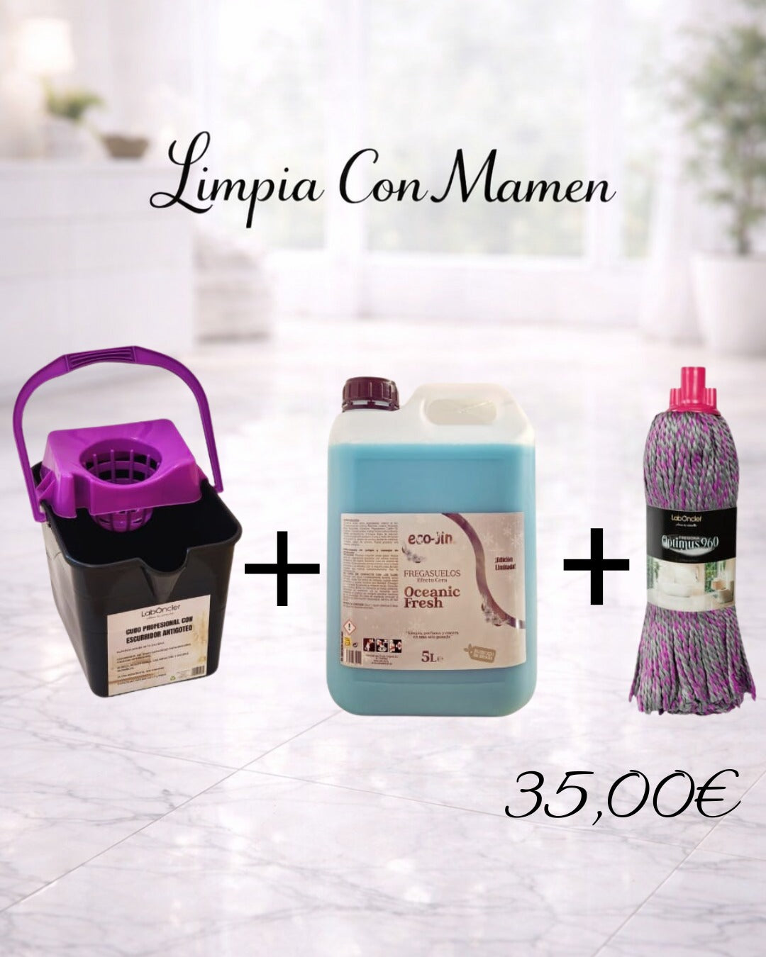 Pack Fregado Profesional: CUBO RAÍCES + FREGASUELOS 5L A ELEGIR + 1 FREGONA A ELEGIR