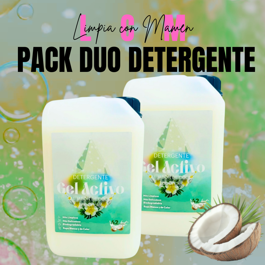 PACK DE 2 DETERGENTE ACTIVO AL JABÓN DE COCO