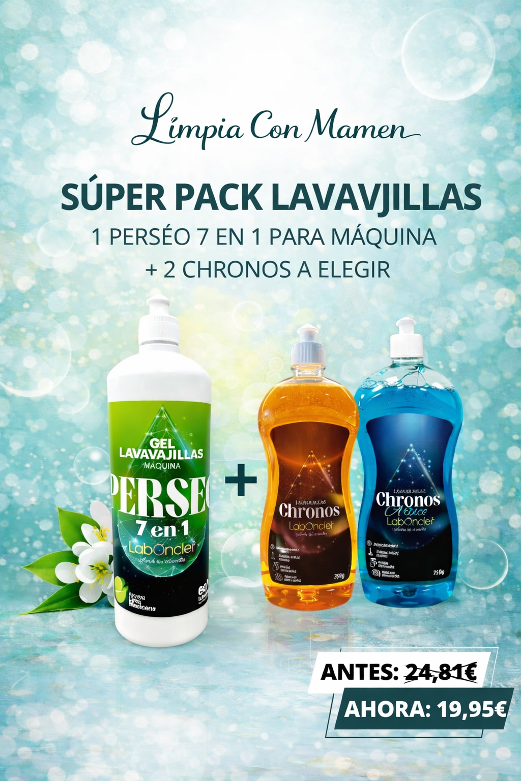 SÚPER PACK LAVAVAJILLAS 1 PERSÉO + 2 CHRONOS A ELEGIR