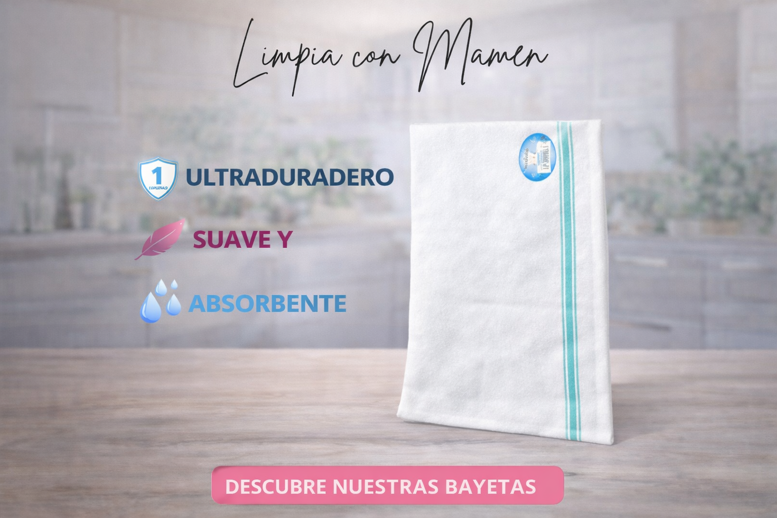 PAÑO DE COCINA 100% ALGODÓN EGIPCIO PEINADO