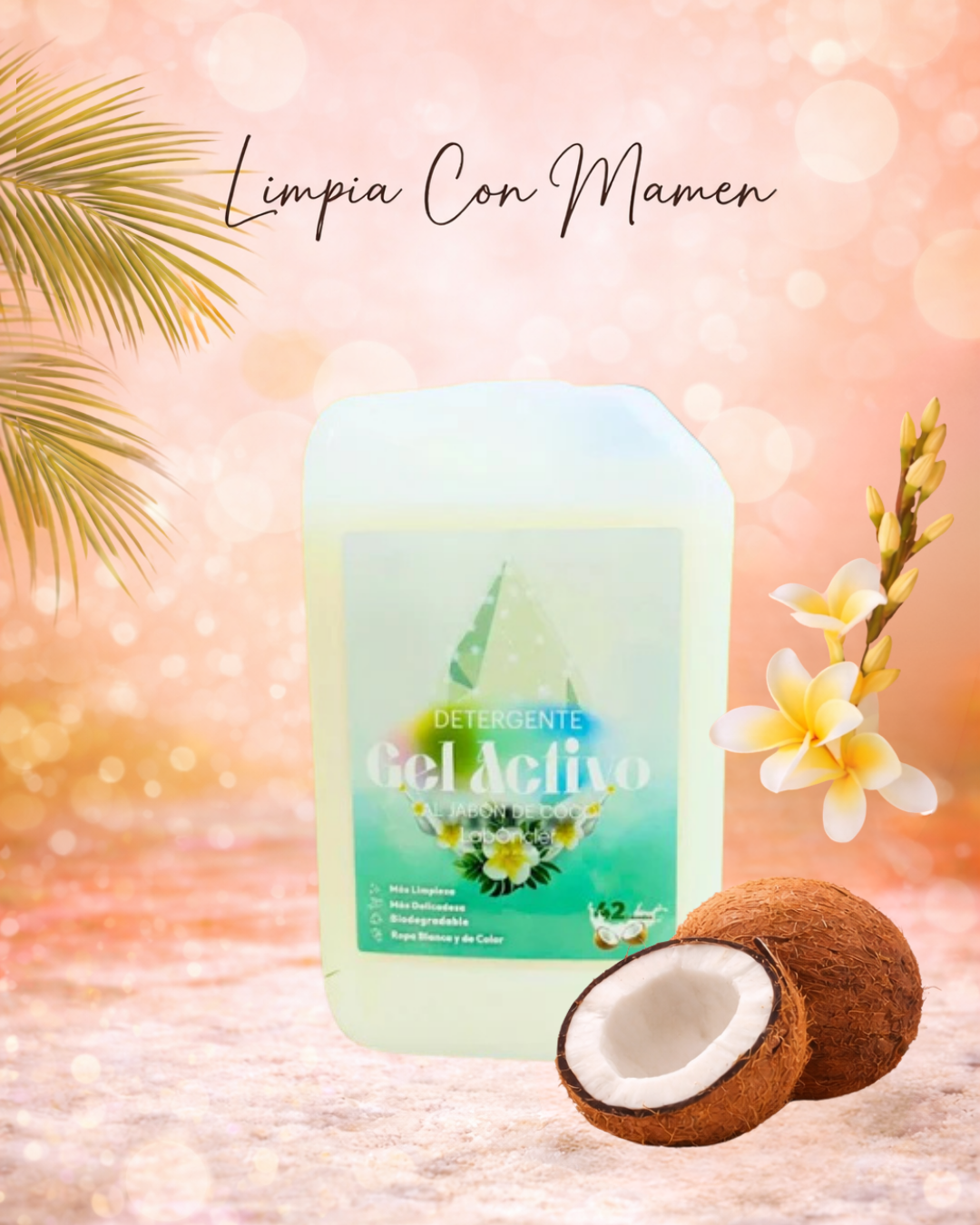 DETERGENTE GEL ACTIVO AL JABÓN DE COCO