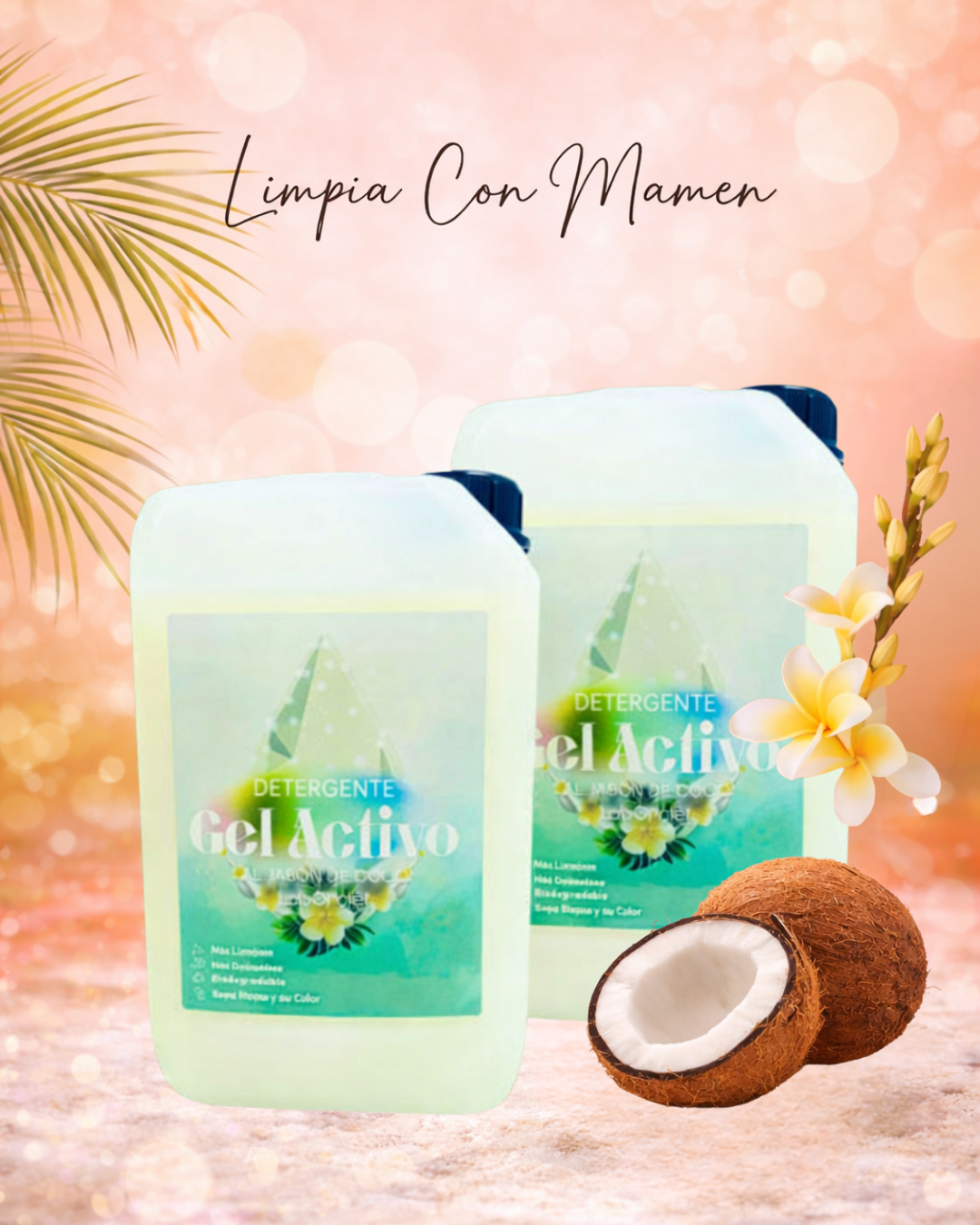 PACK DE 2 DETERGENTE ACTIVO AL JABÓN DE COCO