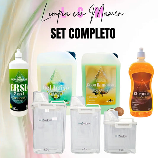 PACK COMPLETO: DETERGENTE + SUAVIZANTE + PERSEO + CHRONOS A ELEGIR + 3 DISPENSADORES