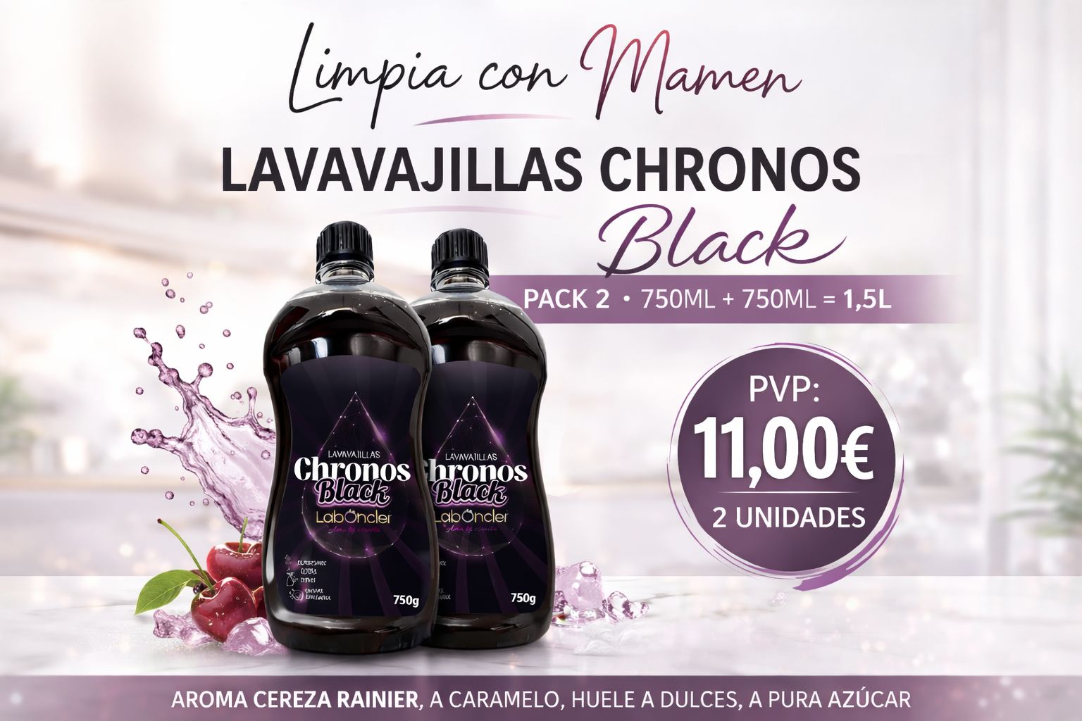Lavavajillas manual CHRONOS BLACK PACK 2 UNIDADES