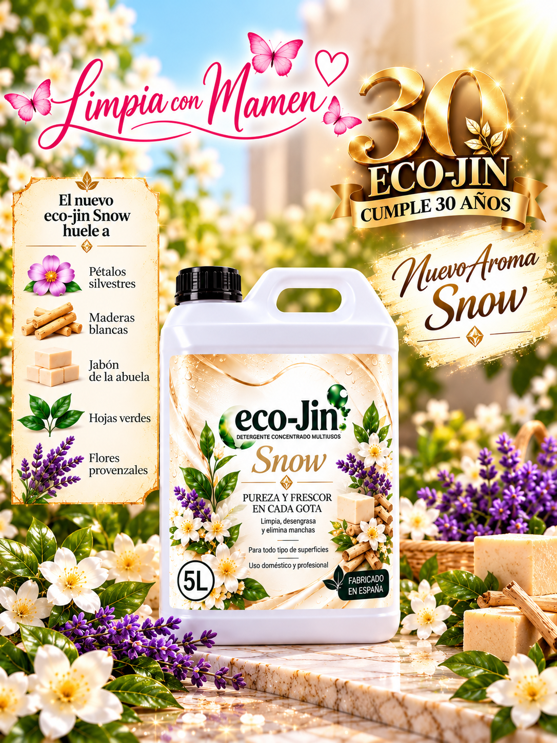 ECO-JIN SNOW GARRAFA 5L + BAYETA NEGRA DE REGALO