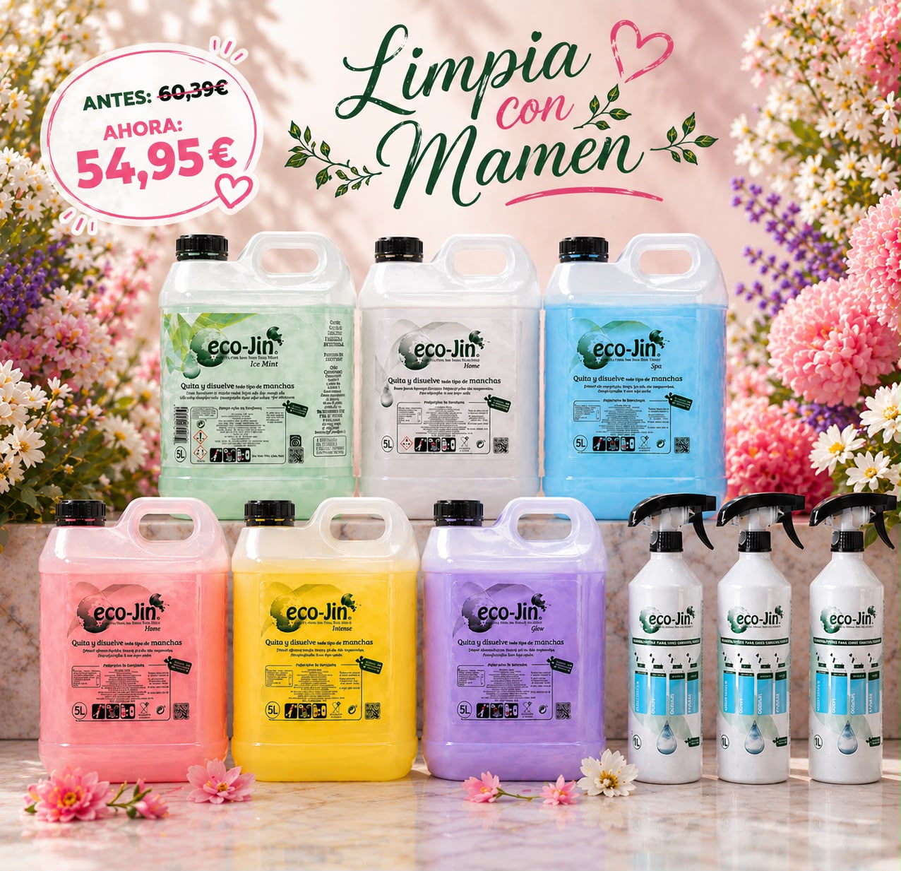 GARRAFA 5 LITROS ECO-JIN CON DIFUSORES