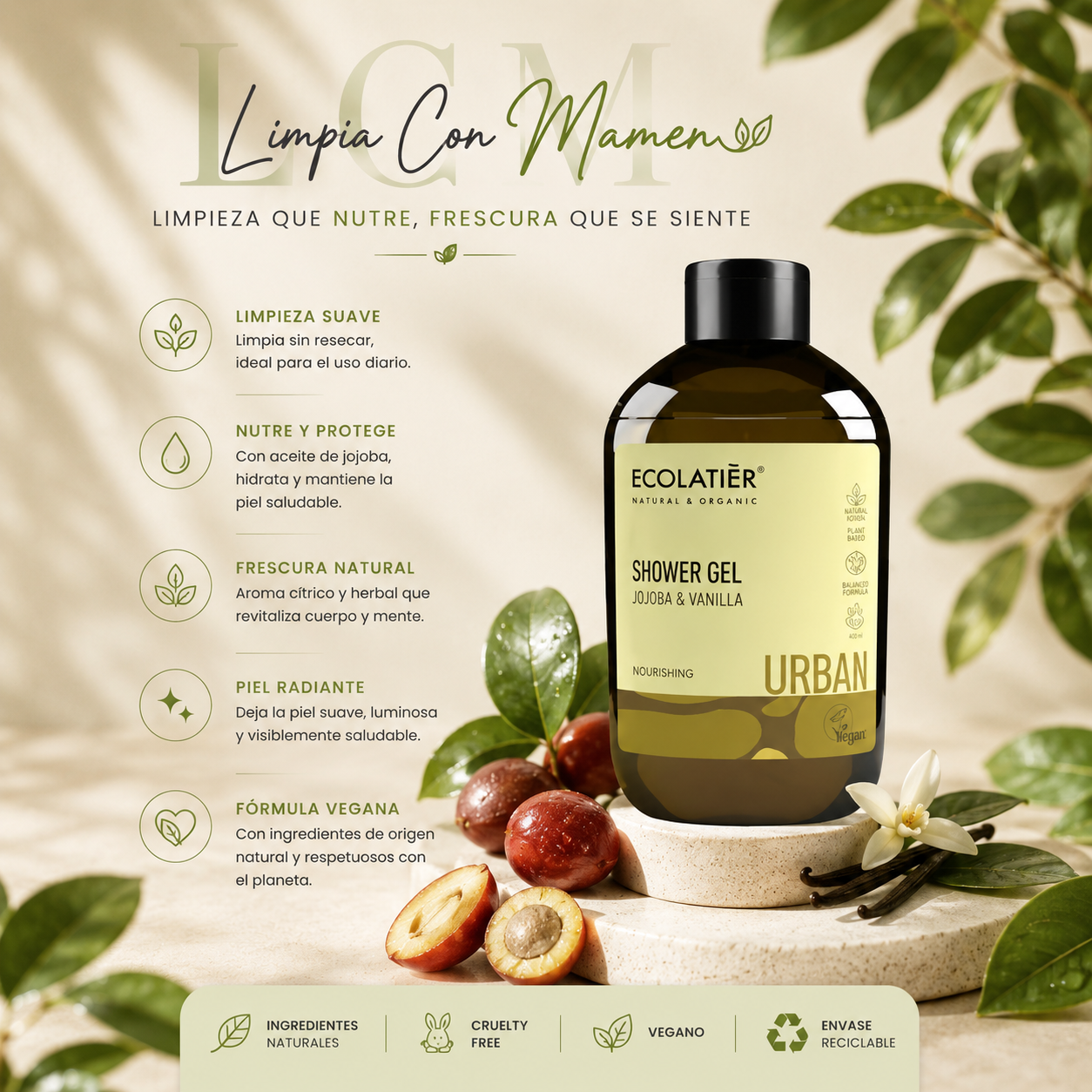 GEL DE DUCHA NUTRITIVO JOJOBA Y PAPAYA