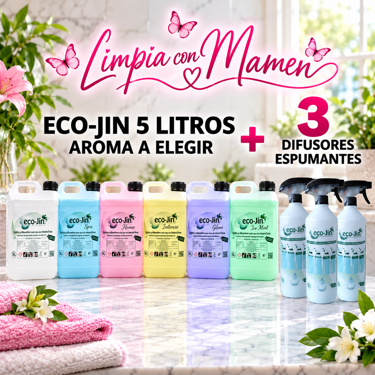 GARRAFA 5 LITROS ECO-JIN CON DIFUSORES