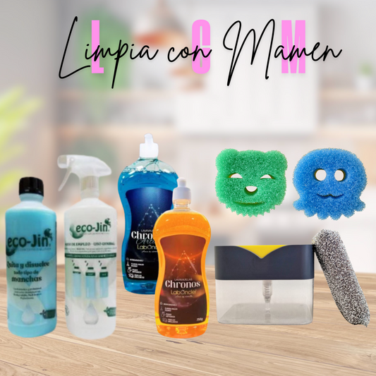 ECO-JIN CON DISPENSADOR JABON CHRONOS Y SCRUB PET