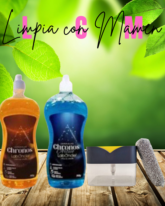 ACK DISPENSADOR  CON ESPONJA ANTIRAYADURAS  Y CHRONOS (a elegir) INCLUIDO