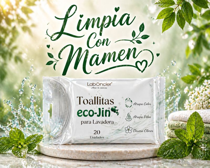 Toallitas Eco-Jin — Atrapa Color para Lavadora 20 Unidades · Fibras 100% Naturales